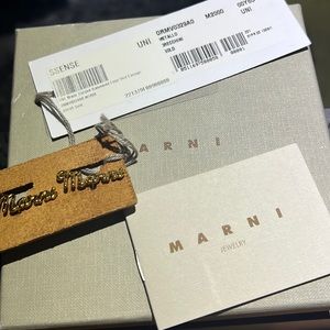 Marni cursive logo stud earrings